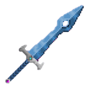 Pixelated sword icon.
